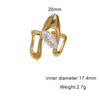 Women's Simple Geometric Open Ring In Stainless Steel With Gold Tone Electroplating And Zircon Inlay