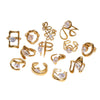 Women's Simple Geometric Open Ring In Stainless Steel With Gold Tone Electroplating And Zircon Inlay
