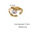 Women's Simple Geometric Open Ring In Stainless Steel With Gold Tone Electroplating And Zircon Inlay