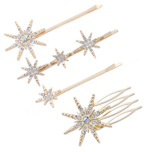Women's Simple Geometric Rhinestone Electroplated Hairpin Hair Accessories