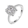 Women's Simple Geometric Rhombus Copper Ring With Micro Inlaid Cubic Zirconia Electroplated Bridal Jewelry