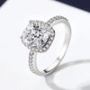 Women's Simple Geometric Rhombus Copper Ring With Micro Inlaid Cubic Zirconia Electroplated Bridal Jewelry