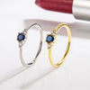 Women's Simple Geometric Ring With Blue Stone Accent Electroplated Copper Fashion Jewelry