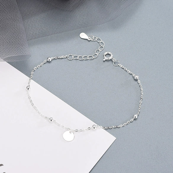 Women's Simple Geometric Round Silver Bracelet With Electroplated Finish Fashion Jewelry