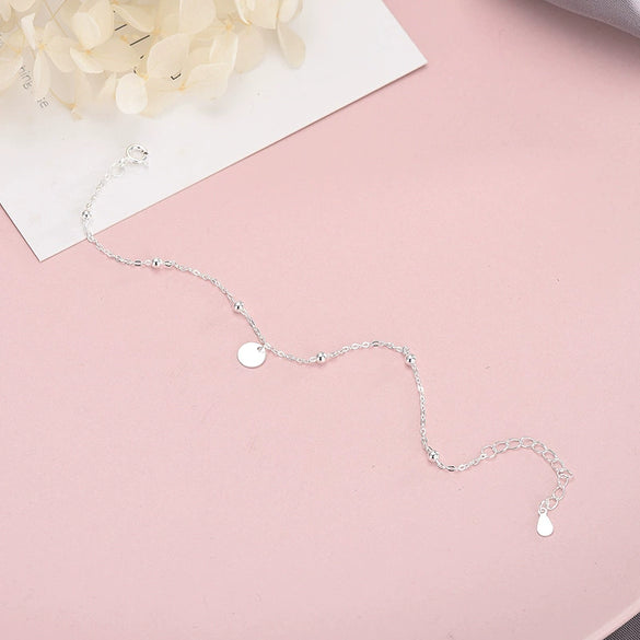 Women's Simple Geometric Round Silver Bracelet With Electroplated Finish Fashion Jewelry