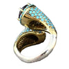 Women's Simple Geometric S Shaped Purple Inlaid Copper Ring With Gold Tone Electroplated Finish