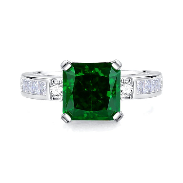 Women's Simple Geometric 925 Silver Ring Set With Diamonds