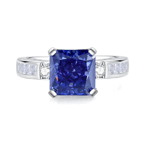 Women's Simple Geometric 925 Silver Ring Set With Diamonds