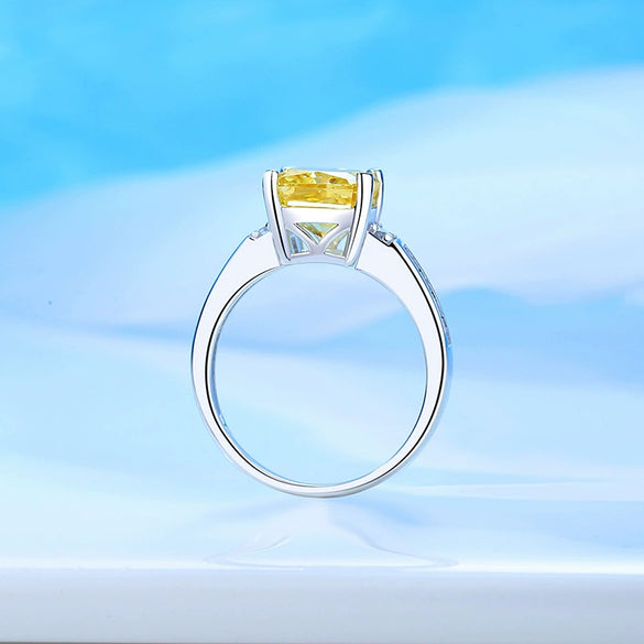 Women's Simple Geometric 925 Silver Ring Set With Diamonds