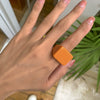 Women's Simple Geometric Square Wide Edge Acrylic And Resin Ring