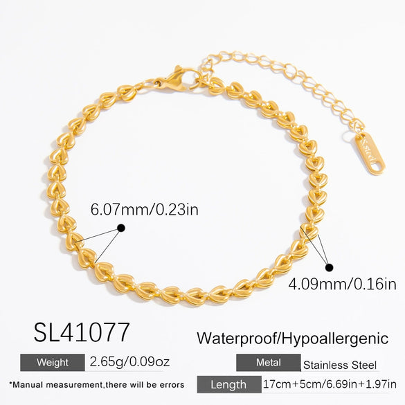 Women's Simple Geometric Stainless Steel And 18K Gold Electroplated Bracelet