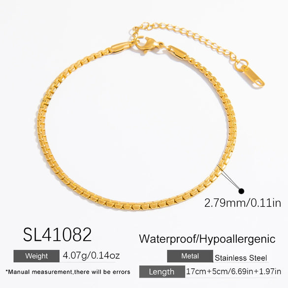 Women's Simple Geometric Stainless Steel And 18K Gold Electroplated Bracelet