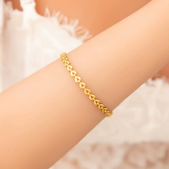 Women's Simple Geometric Stainless Steel And 18K Gold Electroplated Bracelet