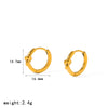Women's Simple Geometric Stainless Steel And Titanium Steel Earrings With Pvd Furnace Vacuum Real Gold Plating