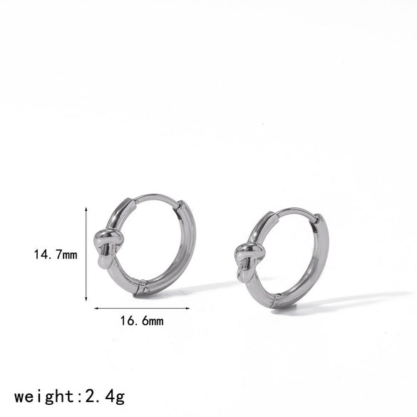 Women's Simple Geometric Stainless Steel And Titanium Steel Earrings With Pvd Furnace Vacuum Real Gold Plating