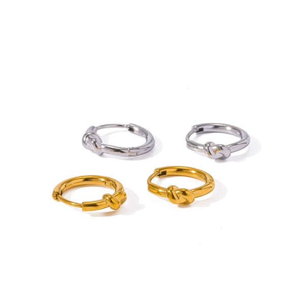 Women's Simple Geometric Stainless Steel And Titanium Steel Earrings With Pvd Furnace Vacuum Real Gold Plating