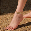 Women's Simple Geometric Stainless Steel Beaded Anklet Set Fashion Fashionable Broken Silver Style Foot Jewelry