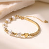 Women's Simple Geometric Stainless Steel Pearl Bracelet With 18K Goldplated Electroplating