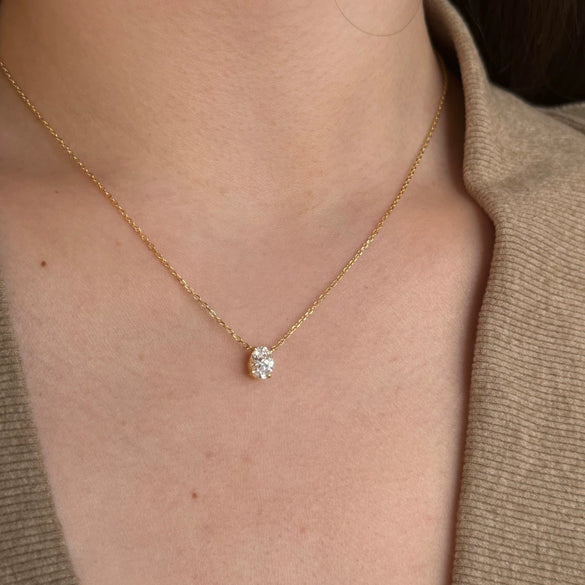 Women's Simple Geometric 925 Sterling Silver Pendant Necklace With Electroplating