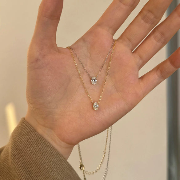 Women's Simple Geometric 925 Sterling Silver Pendant Necklace With Electroplating
