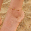 Women's Simple Geometric Style Titanium Steel Anklet With Colorful Rice Beads