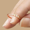 Women's Simple Geometric Tail Ring Imitation Opal Copper Zirconia Jewelry