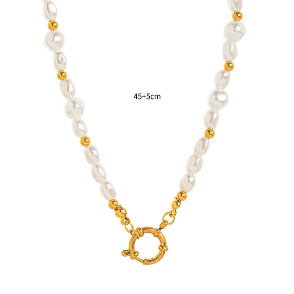Women's Simple Geometric Titanium Steel Chain With 18K Gold Spring Buckle And Open Ring Furnace Vacuum Plated