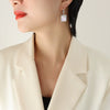 Women's Simple Geometric 316L Stainless Steel Earrings Inlaid With White Sea Shells And Square Pendant