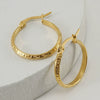 Women's Simple Geometric 316L Stainless Steel Earrings With Electroplating And Great Wall Pattern Buckle