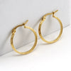 Women's Simple Geometric 316L Stainless Steel Earrings With Electroplating And Great Wall Pattern Buckle