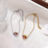 Women's Simple Geometric Titanium Steel Electroplated Love Diamond Series Bracelet With Colorful Zircon