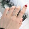 Women's Simple Geometric Stainless Steel Single Stone Ring With Four Claw Setting And Rose Gold Electroplated Finish