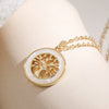 Women's Simple Geometric Tree Of Life Pendant Necklace With Copper Plated Real Gold And Zircon Shell