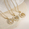 Women's Simple Geometric Tree Of Life Pendant Necklace With Copper Plated Real Gold And Zircon Shell