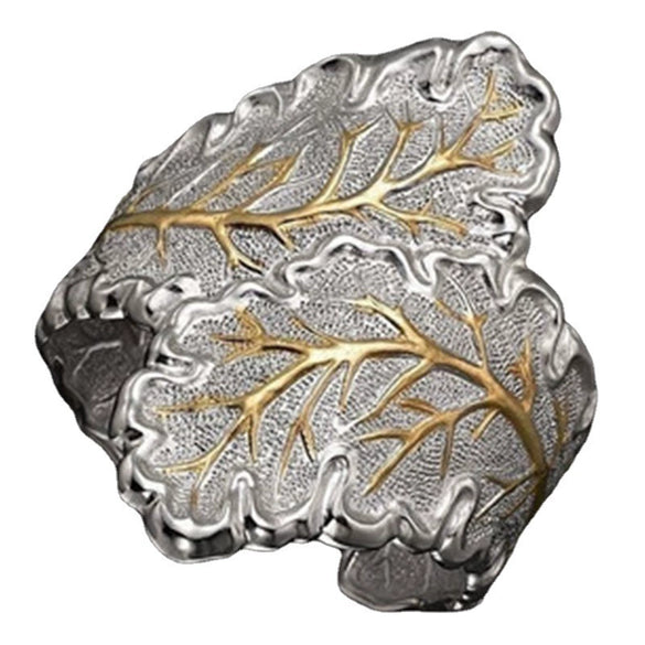 Women's Simple Geometric Two Tone Gold Plated Metal Ring With Electroplated Finish Fashion Jewelry