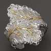 Women's Simple Geometric Two Tone Gold Plated Metal Ring With Electroplated Finish Fashion Jewelry