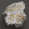 Women's Simple Geometric Two Tone Gold Plated Metal Ring With Electroplated Finish Fashion Jewelry