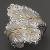 Women's Simple Geometric Two Tone Gold Plated Metal Ring With Electroplated Finish Fashion Jewelry