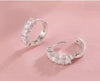 Women's Simple Geometric Wavy Round Hoop Earrings In S925 Sterling Silver With Zircon Diamond Inlay