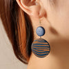Women's Simple Geometric Wood Pendant Earrings Minimalist Combination Drop Earrings