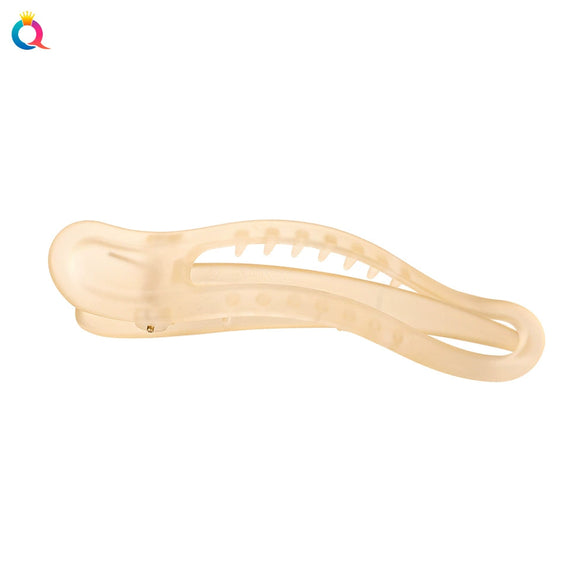 Women's Simple Handmade Plastic Resin Shark Grabber Hair Clip Frosted Duckbill Backofhead Hair Accessory