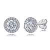 Women's Simple Heart Shaped Sterling Silver Stud Earrings With Zircon And Pearl Electroplated Bow Design