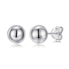 Women's Simple Heart Shaped Sterling Silver Stud Earrings With Zircon And Pearl Electroplated Bow Design