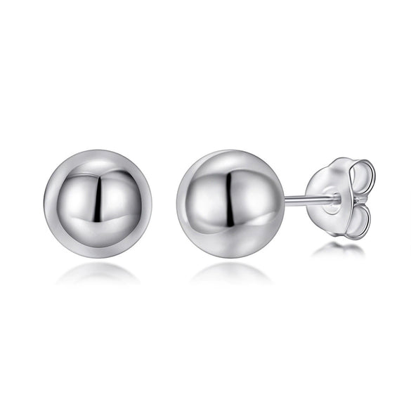 Women's Simple Heart Shaped Sterling Silver Stud Earrings With Zircon And Pearl Electroplated Bow Design