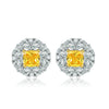 Women's Simple Heart Shaped Sterling Silver Stud Earrings With Zircon And Pearl Electroplated Bow Design