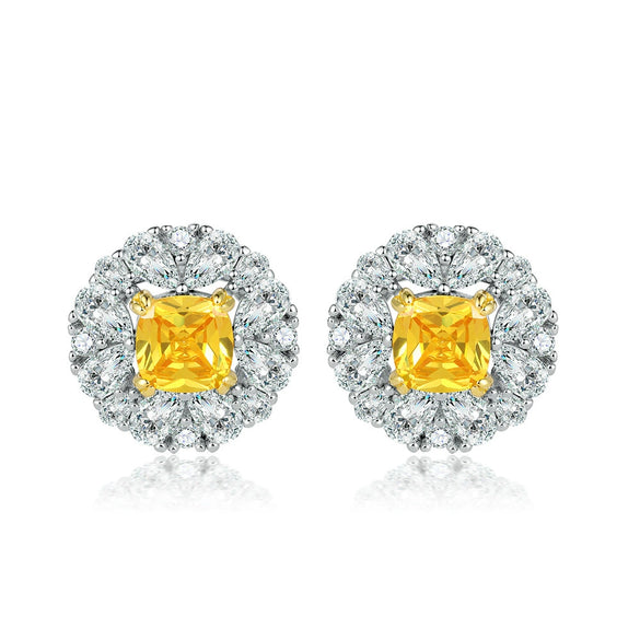 Women's Simple Heart Shaped Sterling Silver Stud Earrings With Zircon And Pearl Electroplated Bow Design