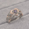 Women's Simple Heart Shaped Zircon Ring Rose Princess Style Electroplated Metal Hand Jewelry