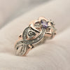 Women's Simple Heart Shaped Zircon Ring Rose Princess Style Electroplated Metal Hand Jewelry