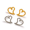 Women's Simple Hiphop Heartshaped Stainless Steel Vacuum Electroplated Earrings