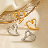 Women's Simple Hiphop Heartshaped Stainless Steel Vacuum Electroplated Earrings